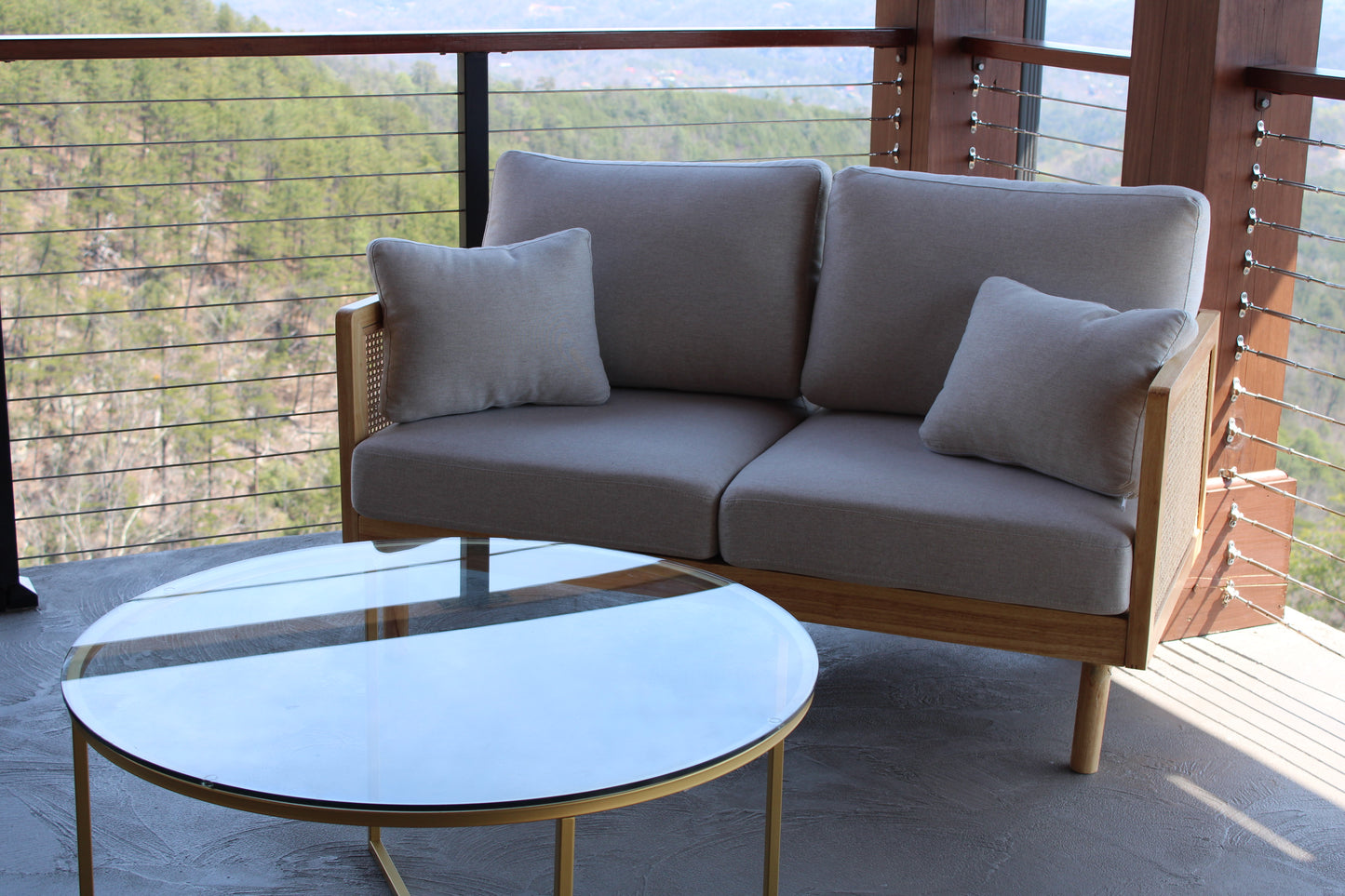 Modern Rattan Loveseat