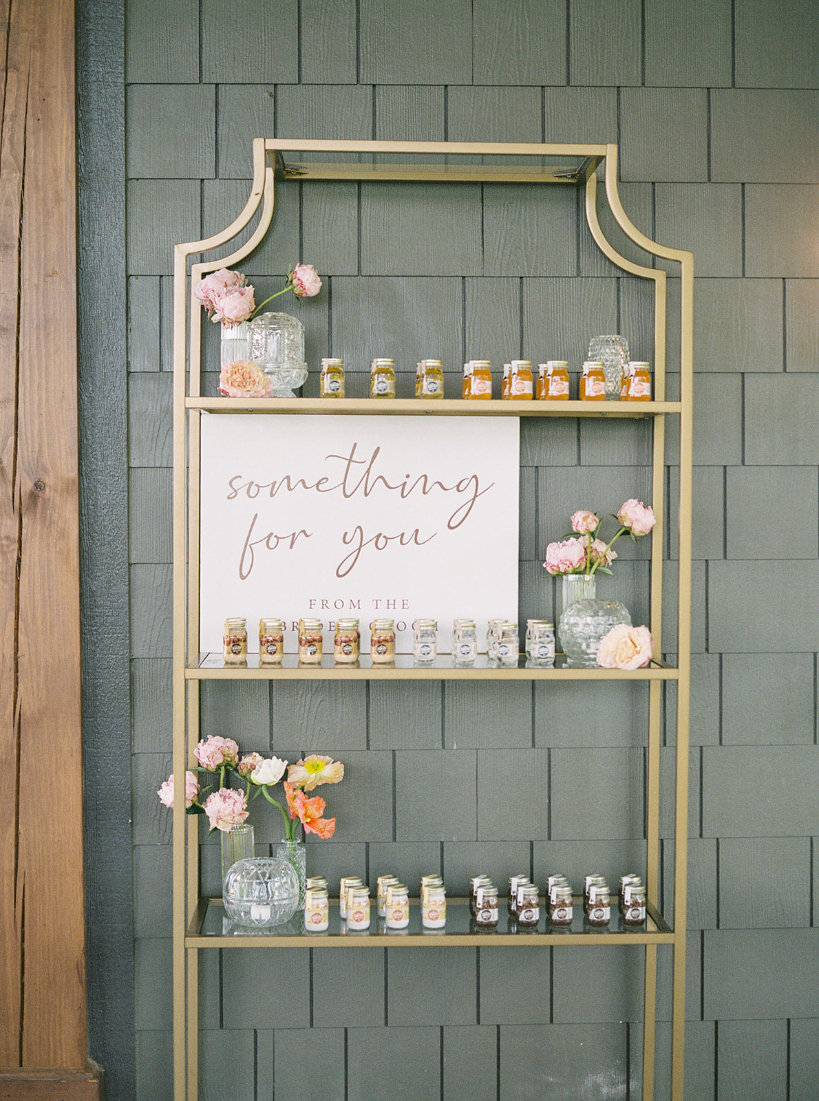 5-Tier Gold Glass Shelf