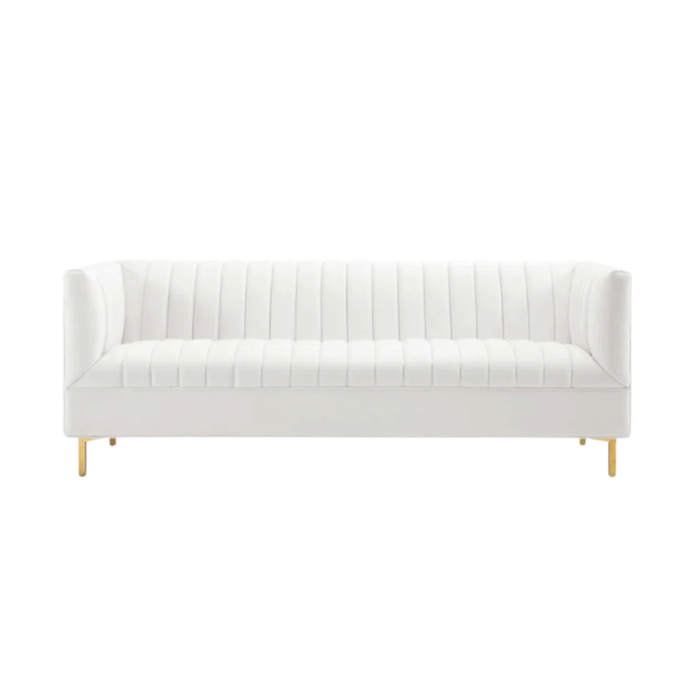 White Velvet Sofa