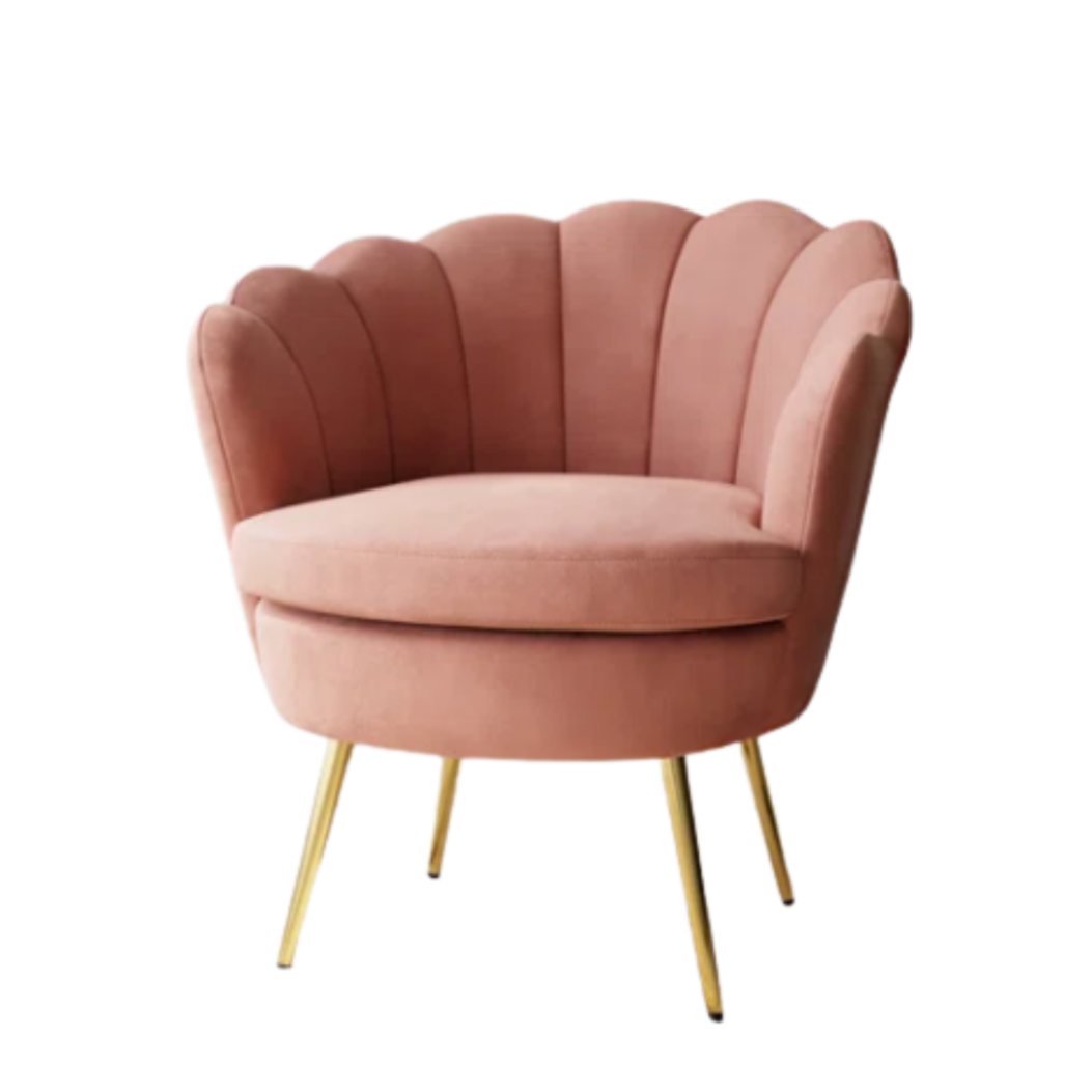 Pink Velvet Accent Chair