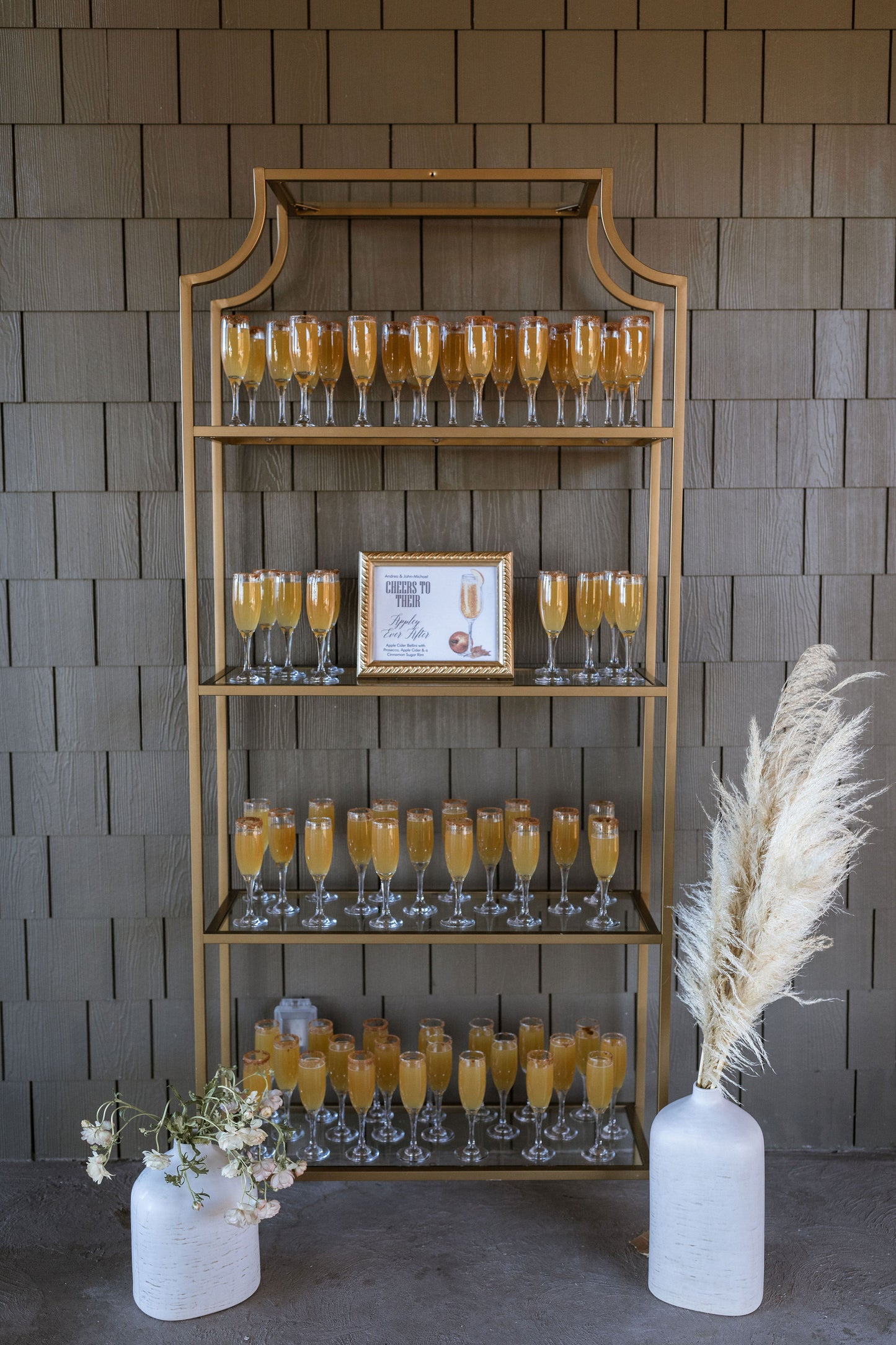 5-Tier Gold Glass Shelf