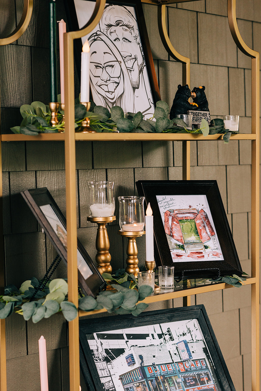 5-Tier Gold Glass Shelf