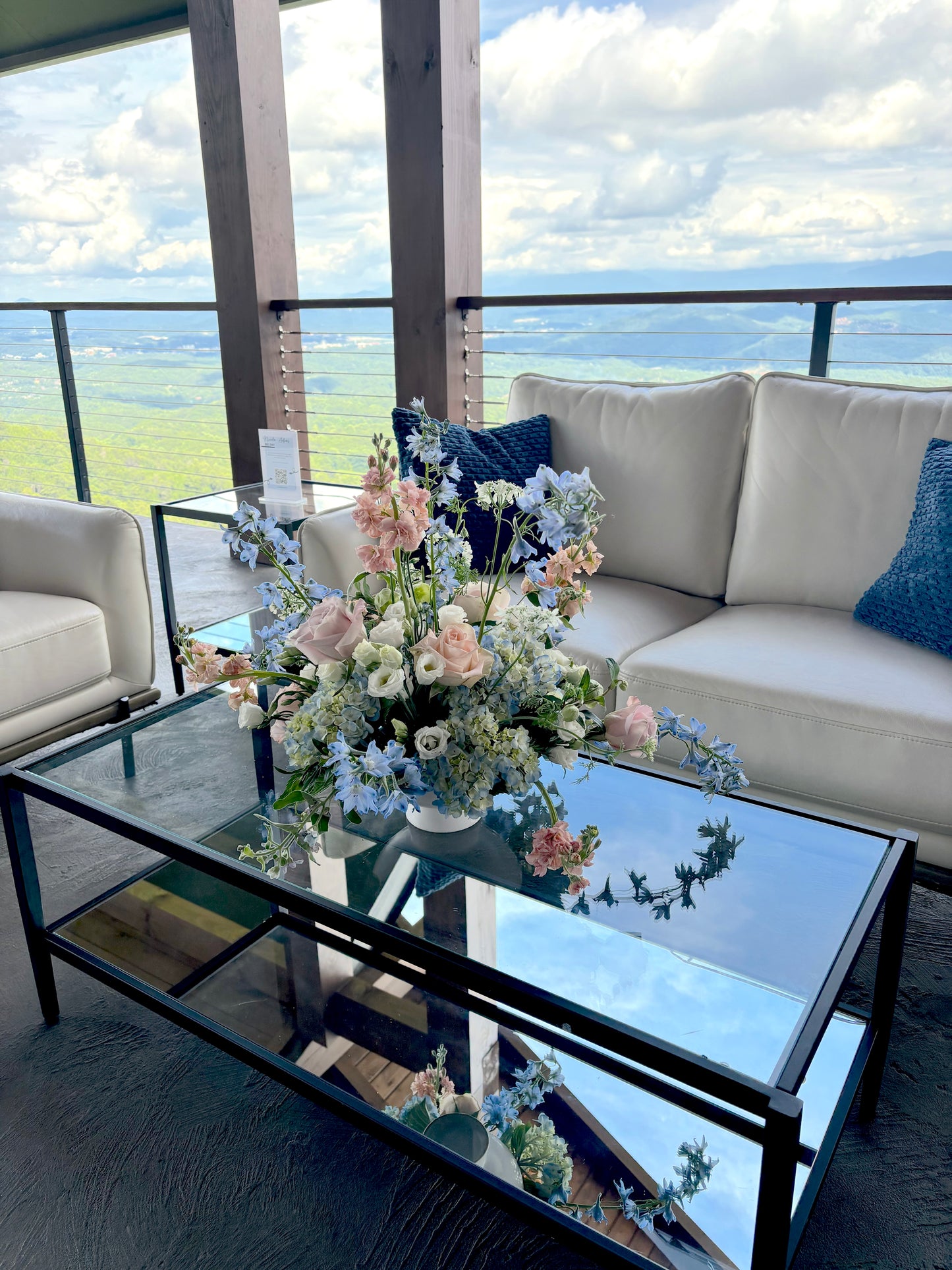 Modern Leather Loveseat