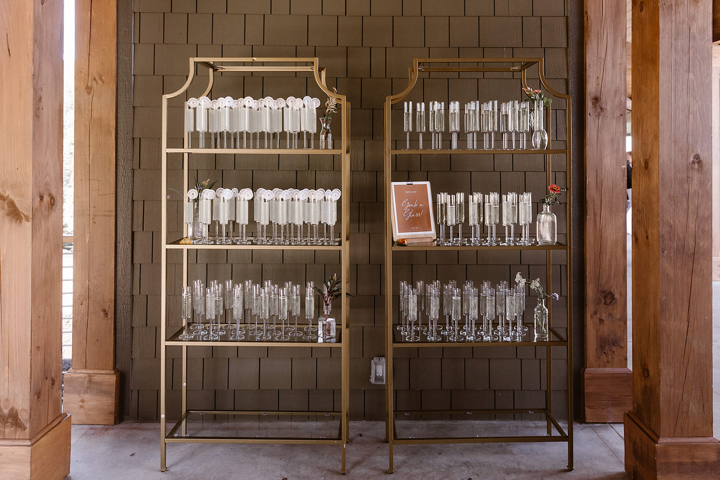 5-Tier Gold Glass Shelf