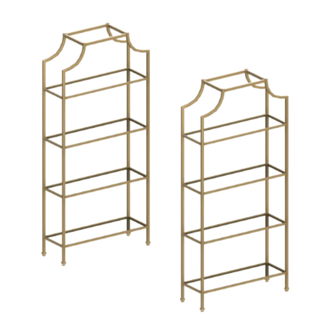 5-Tier Gold Glass Shelf