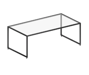 A sleek and modern black coffee table.