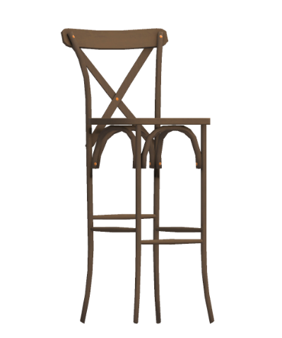 High-top chairs featuring an X-back design.