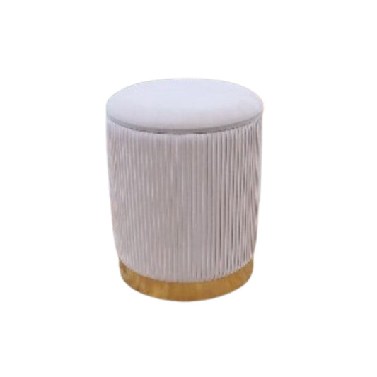 A medium-sized pouf in a versatile beige shade.