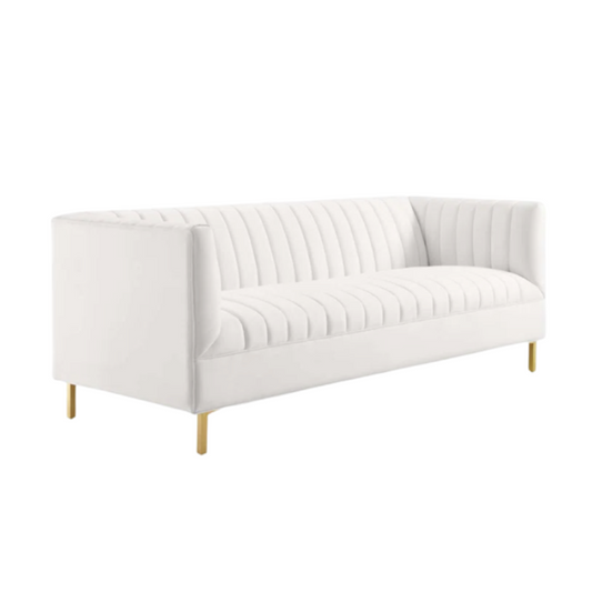 White Velvet Sofa