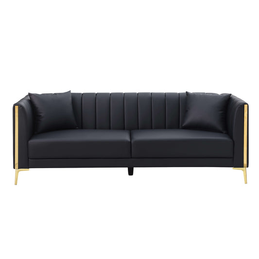 Black Leather Sofa - Coming Spring 2025!