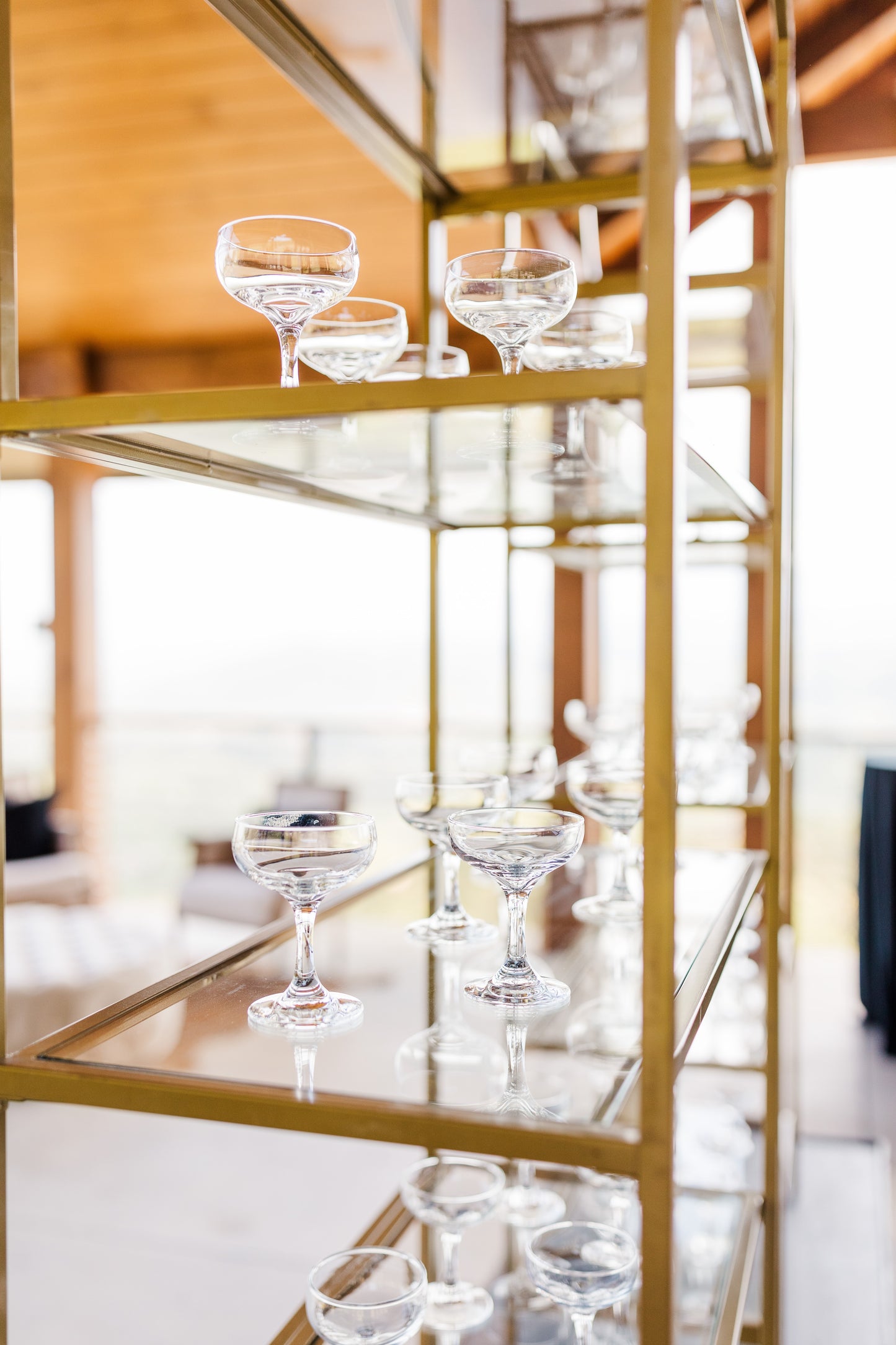 5-Tier Gold Glass Shelf