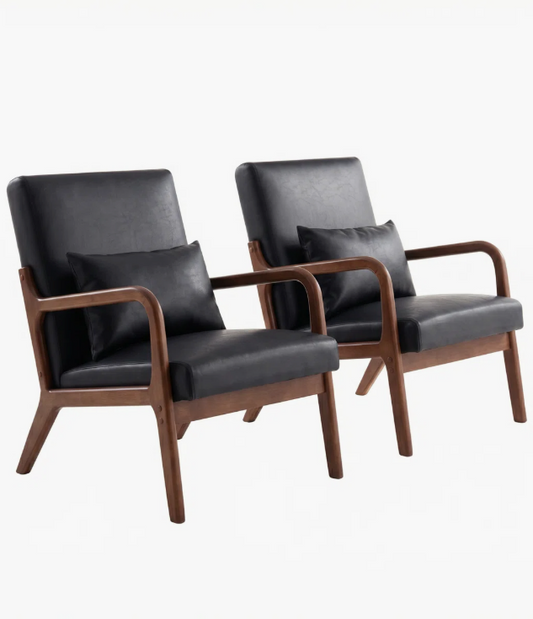 Black Leather Accent Chairs