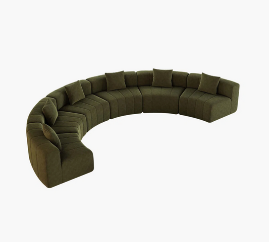 Olive Curved Sectional Sofa