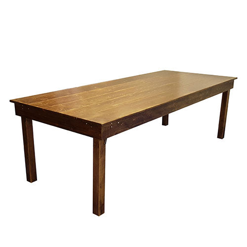 A 6-foot farm table for intimate settings.