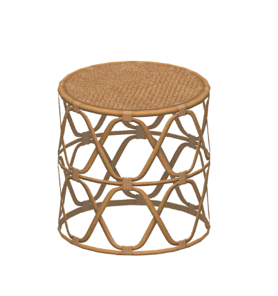 A side table with a boho-inspired design.