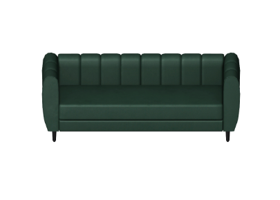 An accent sofa in a luxurious emerald color.
