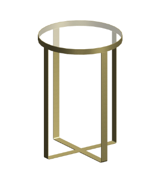 A side table featuring an elegant gold design.