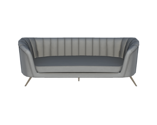 A sophisticated grey accent sofa.