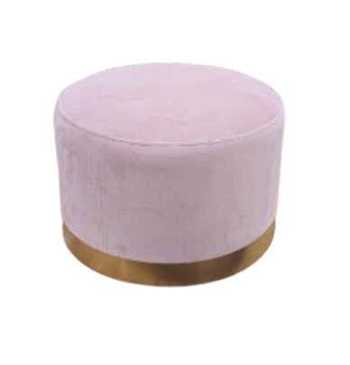 A large pouf in a soft and blush hue.