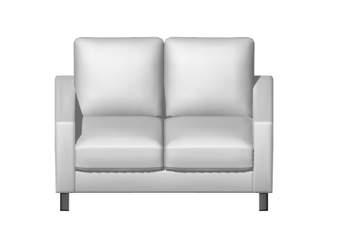 A sleek and modern leather loveseat.